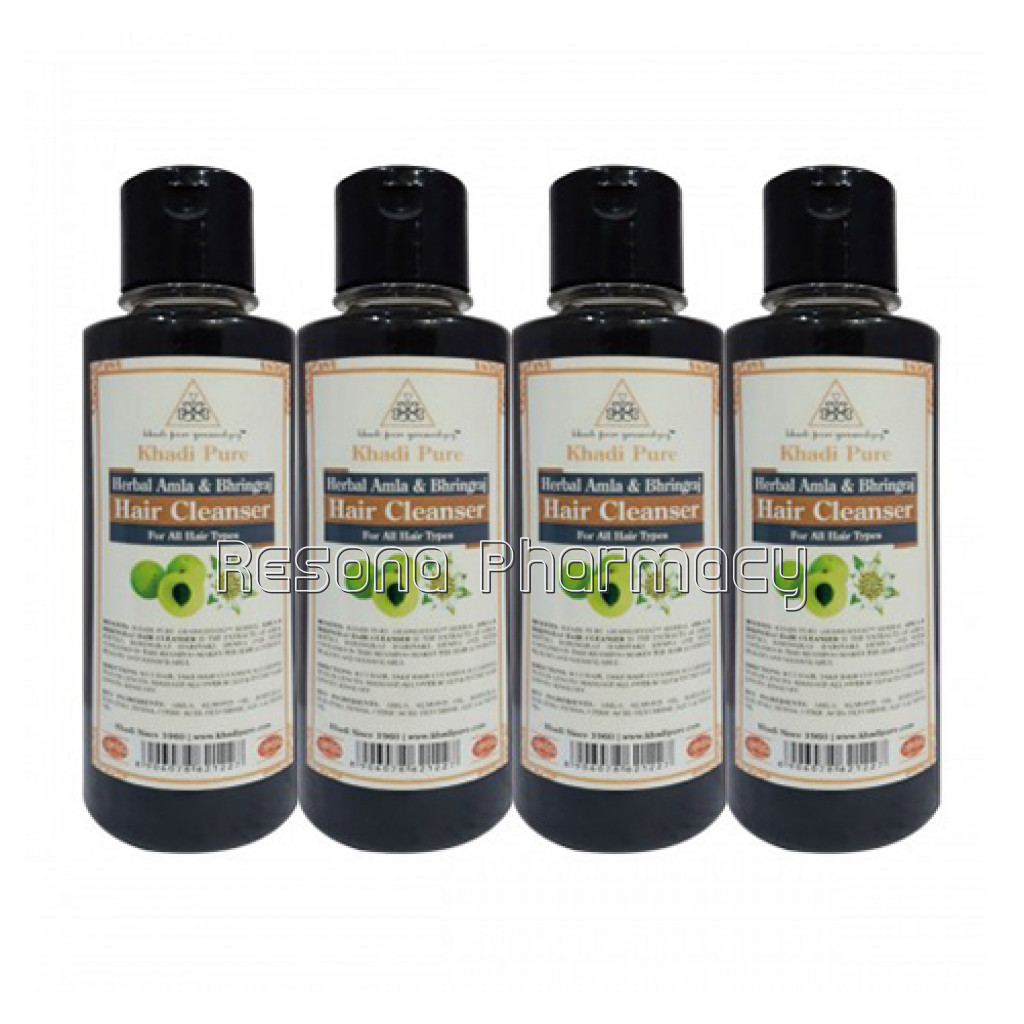 Khadi Pure Herbal Amla and Bhringraj Hair Cleanser   210Ml (Set Of 4)