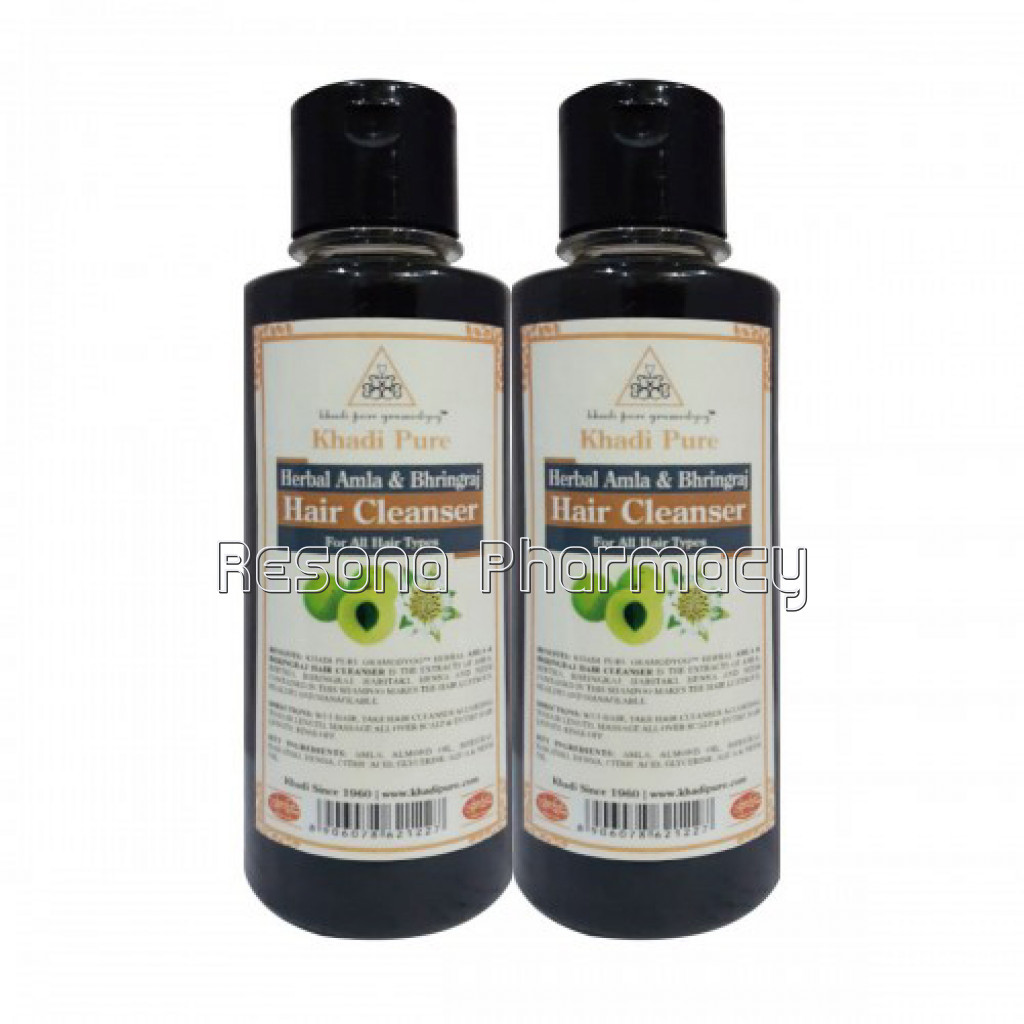 Khadi Pure Herbal Amla and Bhringraj Hair Cleanser   210Ml (Set Of 2)