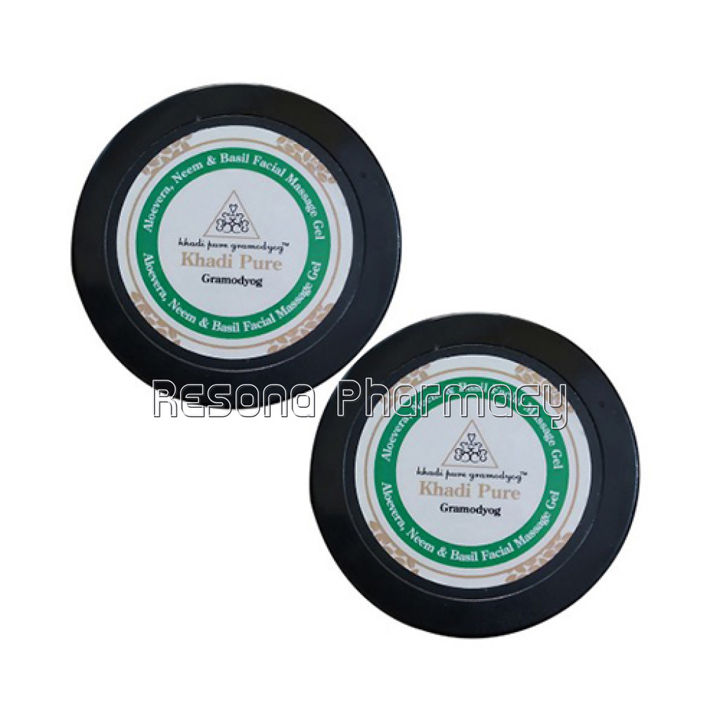 Khadi Pure Herbal Aloevera, Neem and Basil Facial Massage Gel   100G (Set Of 2)