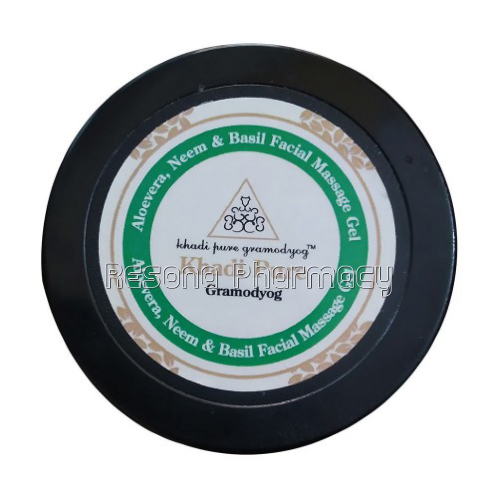 Khadi Pure Herbal Aloevera, Neem and Basil Facial Massage Gel   100G