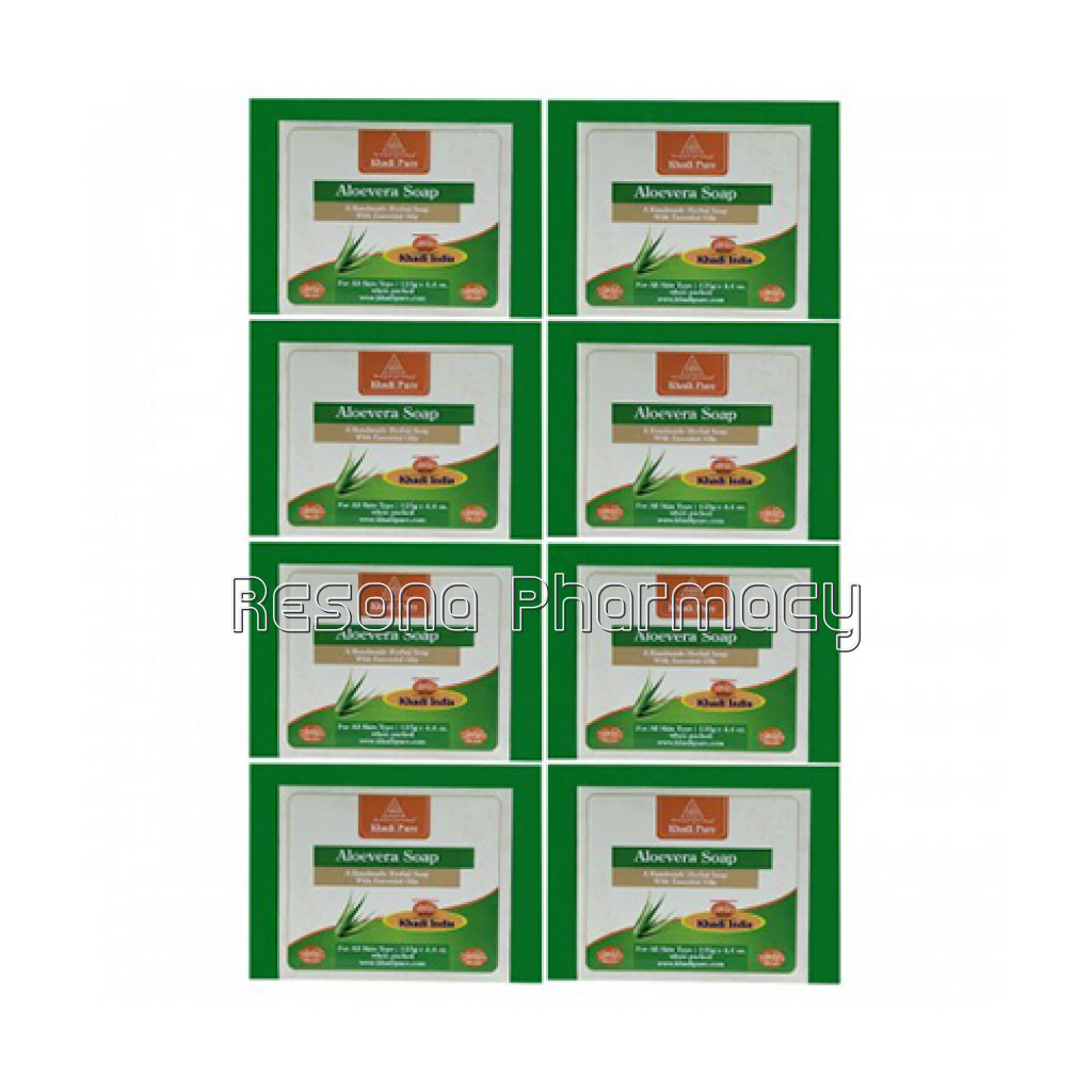 Khadi Pure Herbal Aloevera Soap   125G. (Set Of 8)