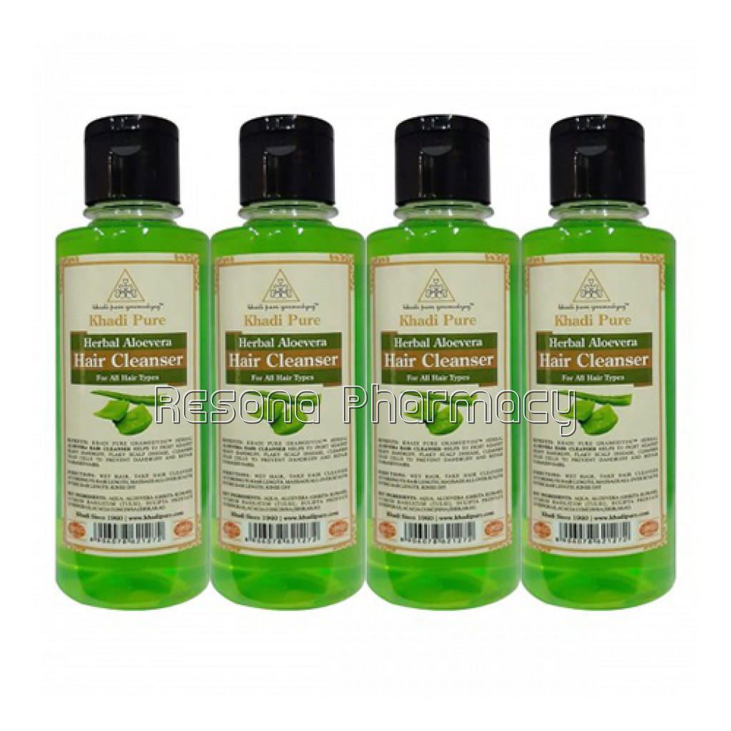 Khadi Pure Herbal Aloevera Hair Cleanser   210Ml (Set Of 4)