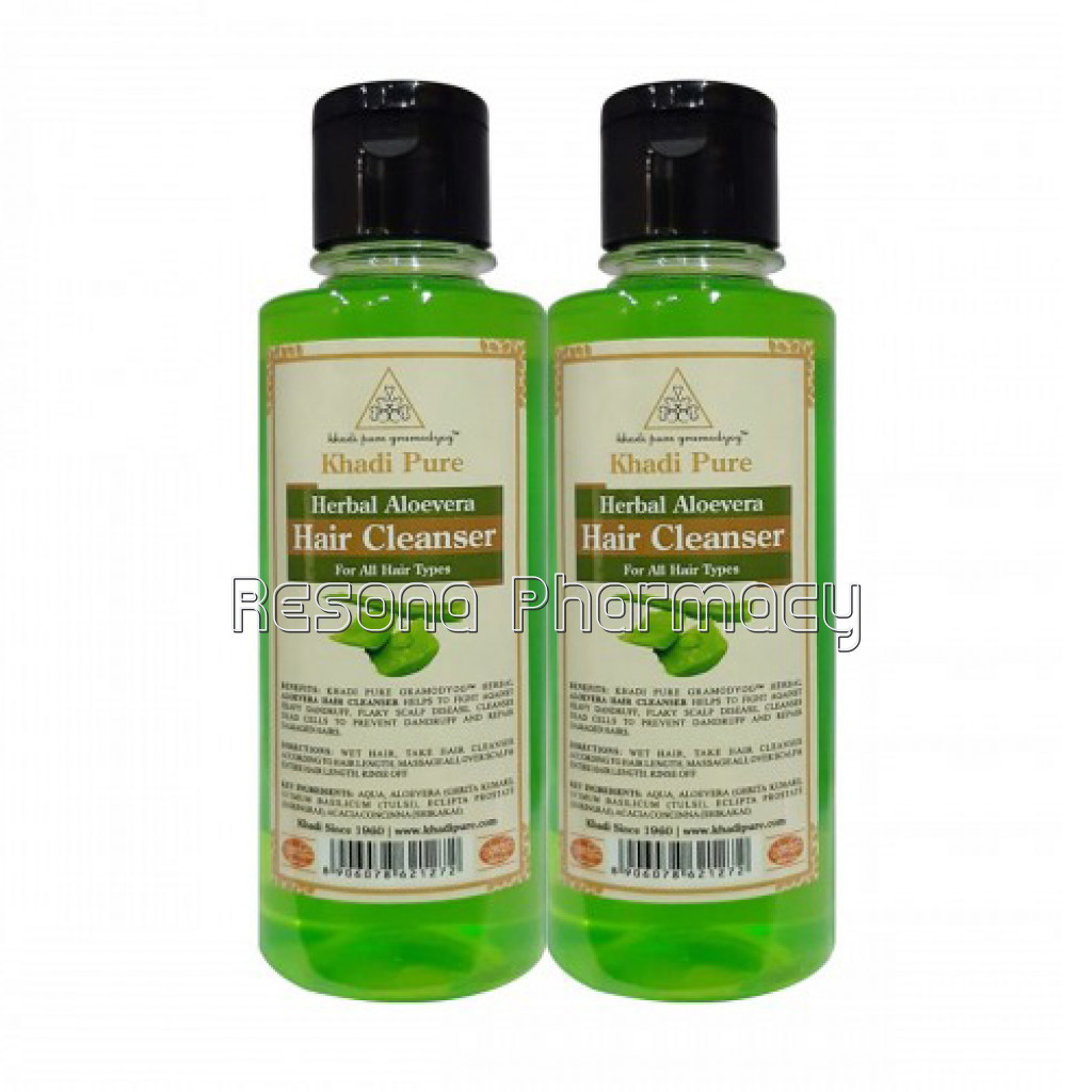 Khadi Pure Herbal Aloevera Hair Cleanser   210Ml (Set Of 2)
