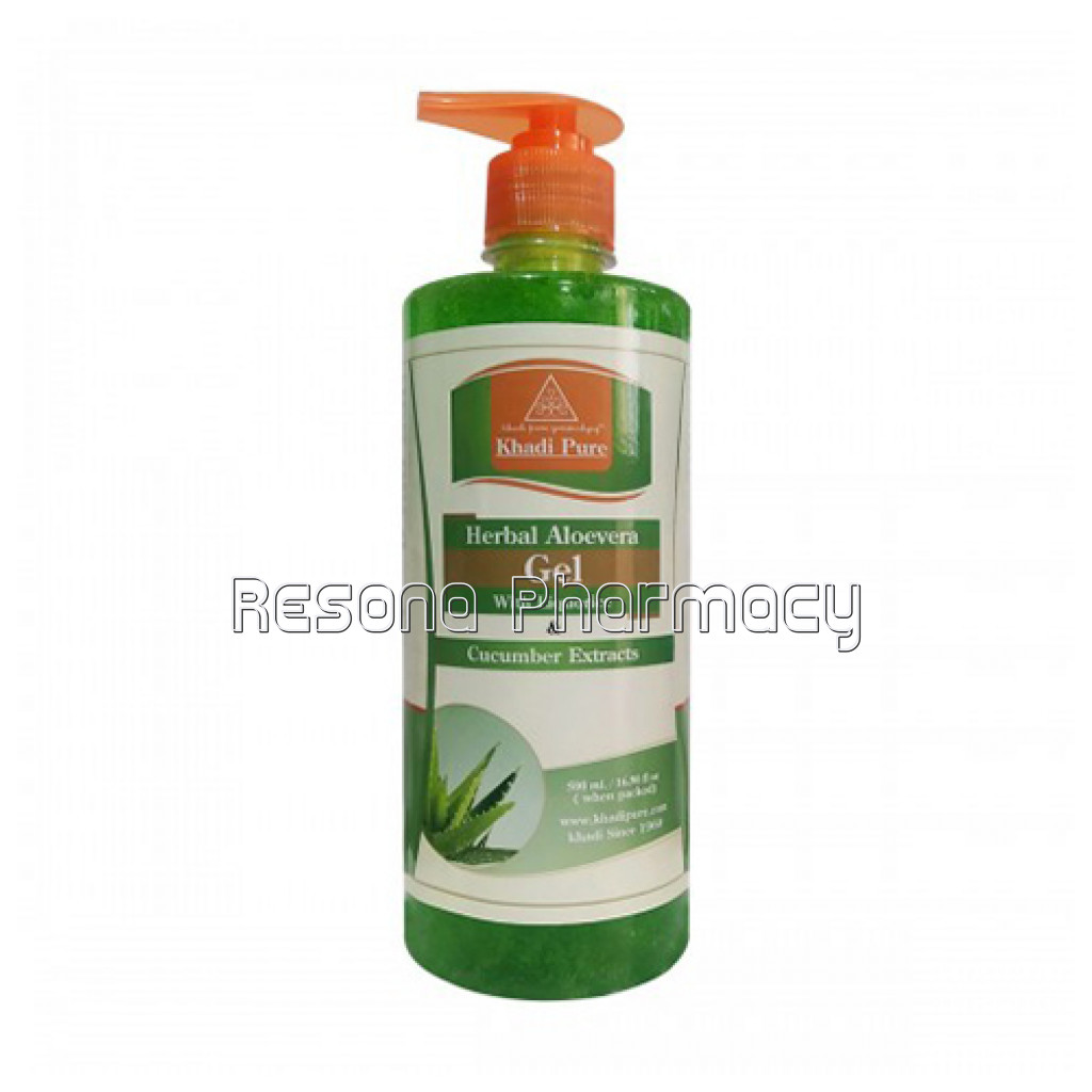 Khadi Pure Herbal Aloevera Gel With Liquorice and Cucumber Extracts (Green)   500G