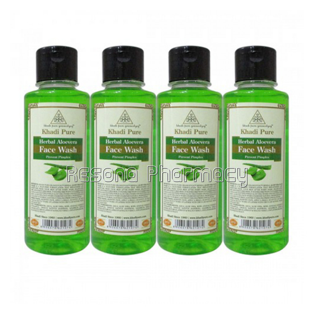 Khadi Pure Herbal Aloevera Face Wash   210Ml (Set Of 4)
