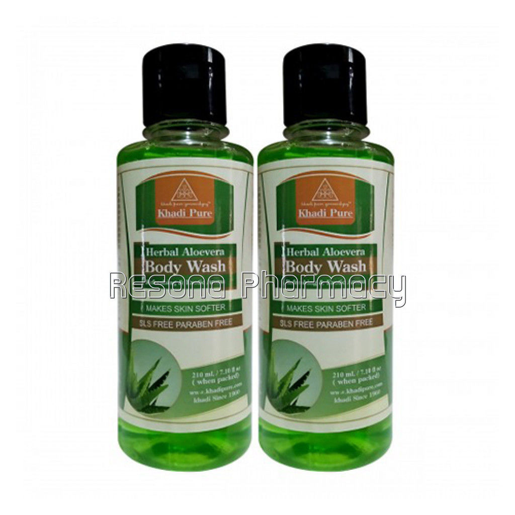 Khadi Pure Herbal Aloevera Body Wash Sls Paraben Free   210Ml (Set Of 2)