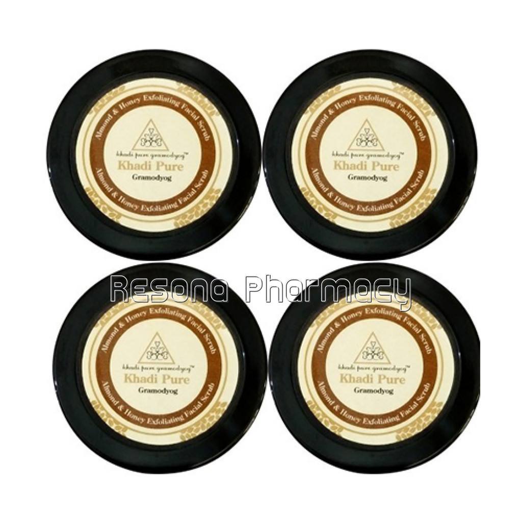 Khadi Pure Herbal Almond and Honey Exfoliating Facial Scrub   50G (Set Of 4)