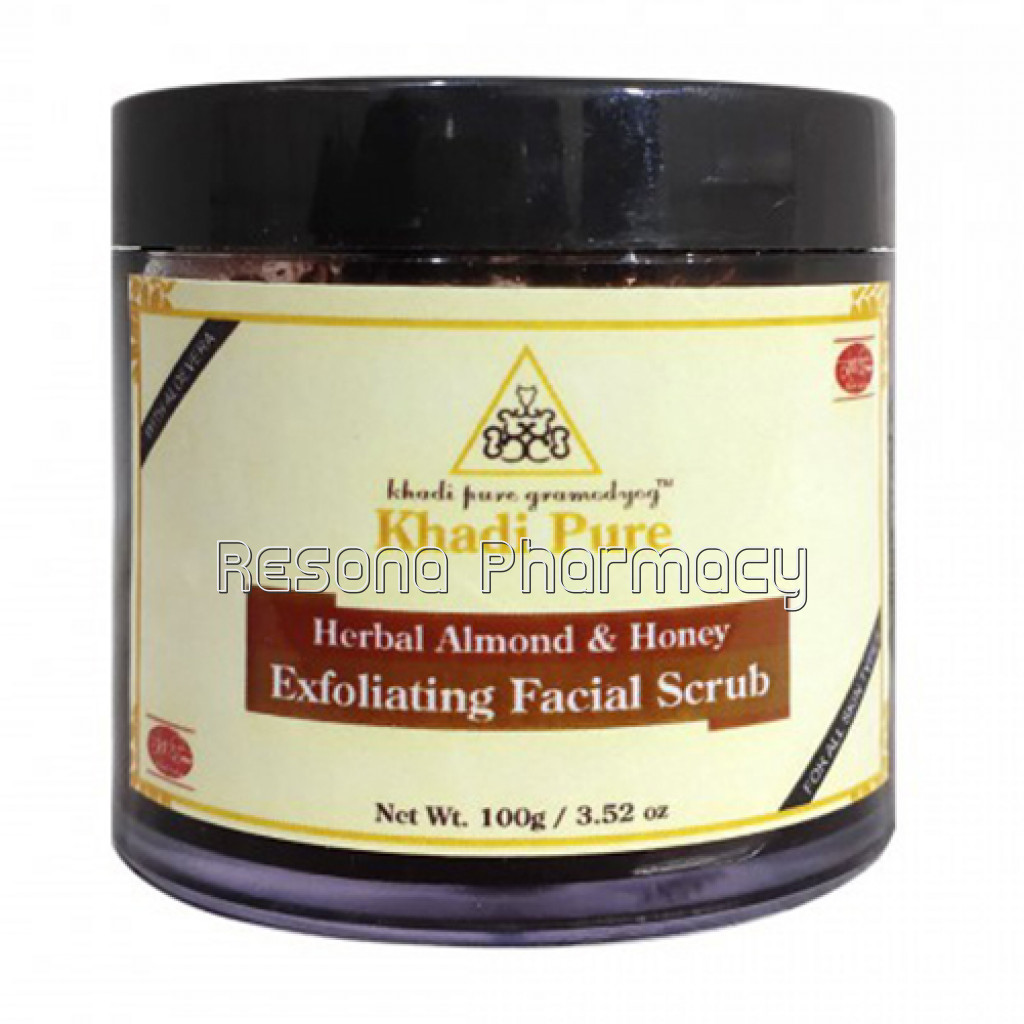 Khadi Pure Herbal Almond and Honey Exfoliating Facial Scrub   100G