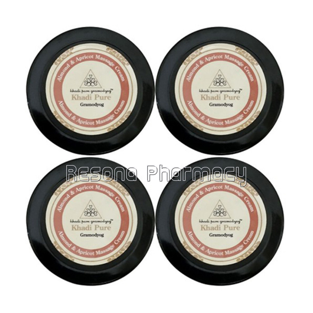 Khadi Pure Herbal Almond and Apricot Massage Cream   50G (Set Of 4)