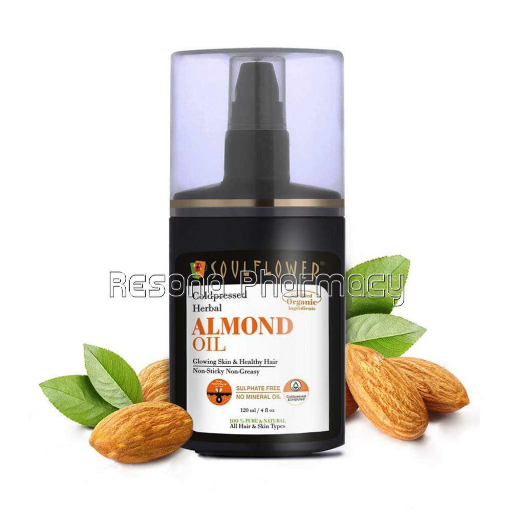 Soulflower 100% Pure, Herbal and Coldpressed Almond Oil, 120Ml
