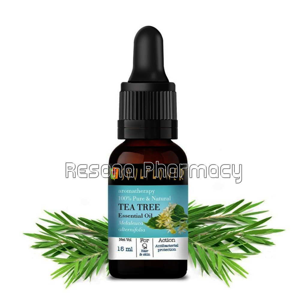 Soulflower Tea Tree Essential Oil For Acne Control, Dandruff and Hairfall Control, T Zone, Underarm and Cuticles   High Potency, 100% Pure, NaNaturaland Undiluted Premium Essential Oil, Ecocert, Esg Certified, 15Ml