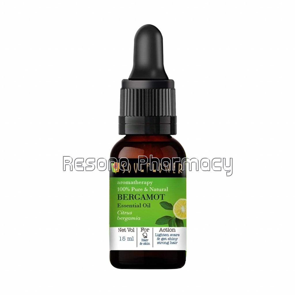 Soulflower Bergamot Essential Oil For Strong Hair, Fast Hair Growth, Moisturising Skin, Anti Fungal Care, Clean Scalp, Soothing Aroma, 100% Pure, NaNaturaland Undiluted Oil, 15Ml