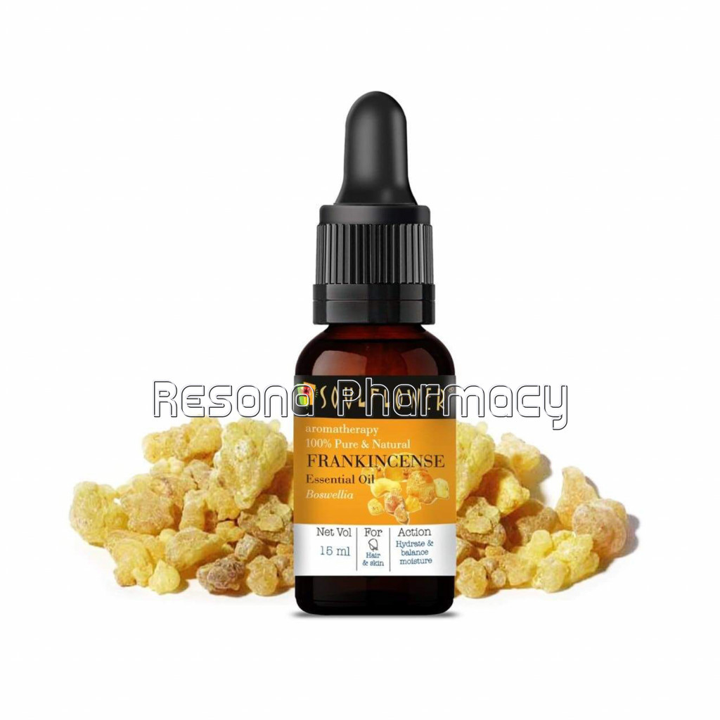 Soulflower Frankincense Essential Oil For Sunburn, Wrinkles and Scars Reduction, Strong Hair Roots, 100% Pure, NaNaturaland Undiluted Oil, 15Ml
