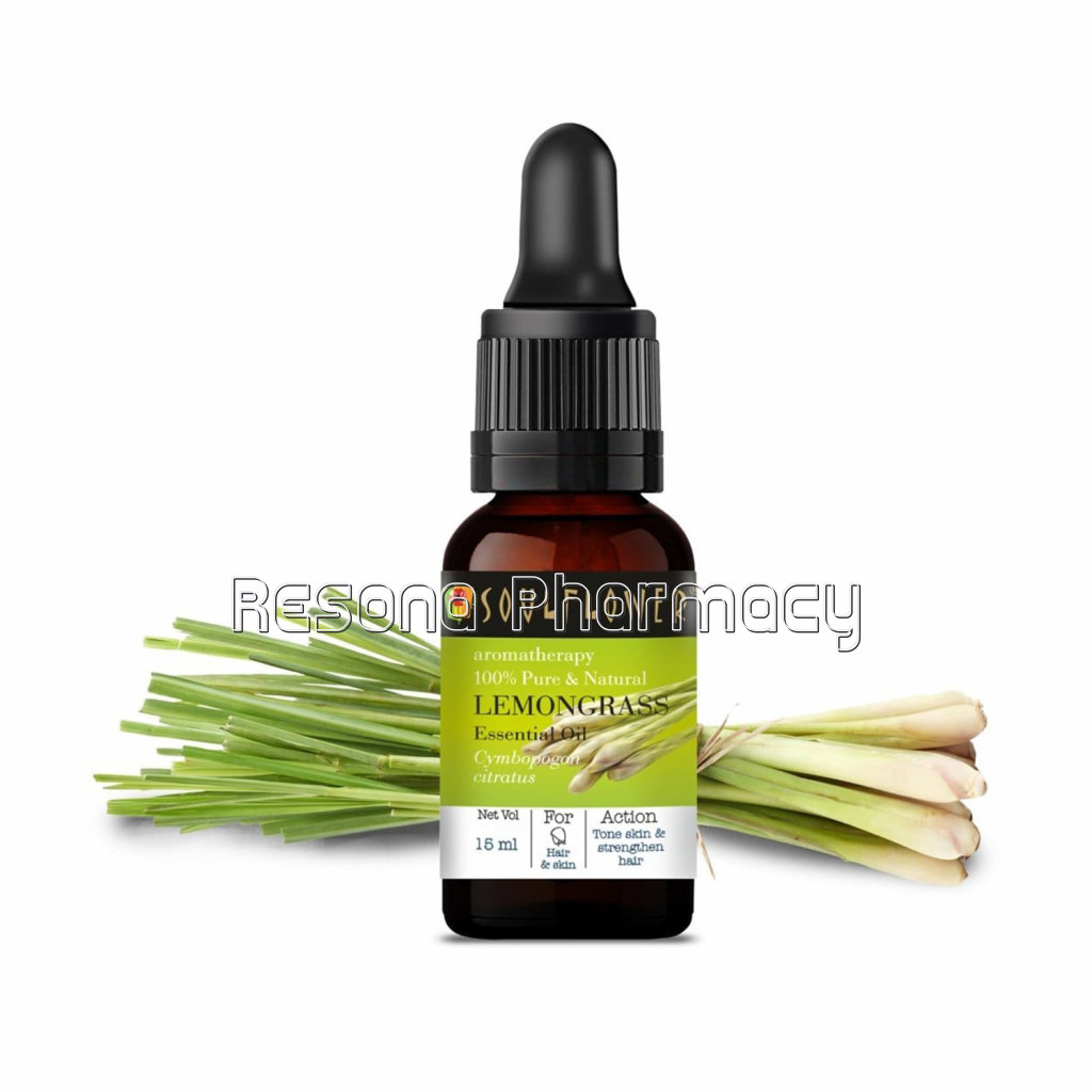 Soulflower Lemongrass Essential Oil For Hydrating and Moisturising Skin, Strong Hair Roots, Hair Fall, 100% Pure, NaNaturaland Undiluted Oil, 15Ml