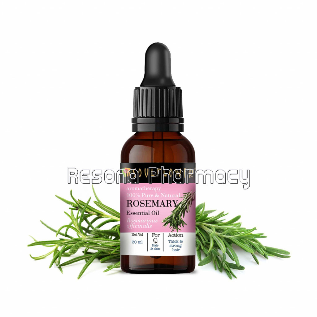 Soulflower Rosemary Essential Oil For Hair Growth, Long, Shining and Strong Hair, Hydrating and Moisturising Skin, Inhalation, Camphor Family, 100% Pure, NaNaturaland Undiluted Oil, Ecocert, Esg Certified, 30Ml