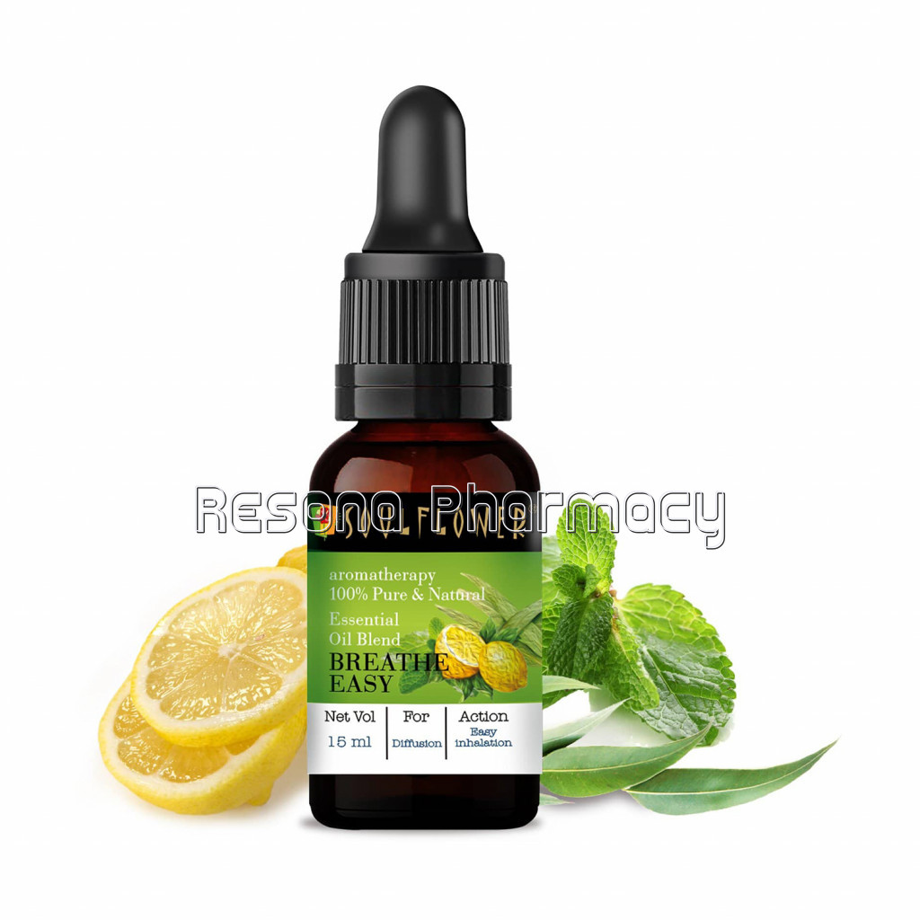 Soulflower Breathe Easy Essential Oil For Inhalation, Blocked Nose, 100% Pure, NaNaturaland Undiluted Oil, 15Ml