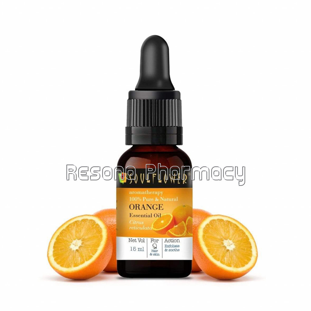 Soulflower Orange Essential Oil For Oily and Combination Skin, Acne Reduction, Detoxification, Shiny Hair, 100% Pure, NaNaturaland Undiluted Oil, 15Ml