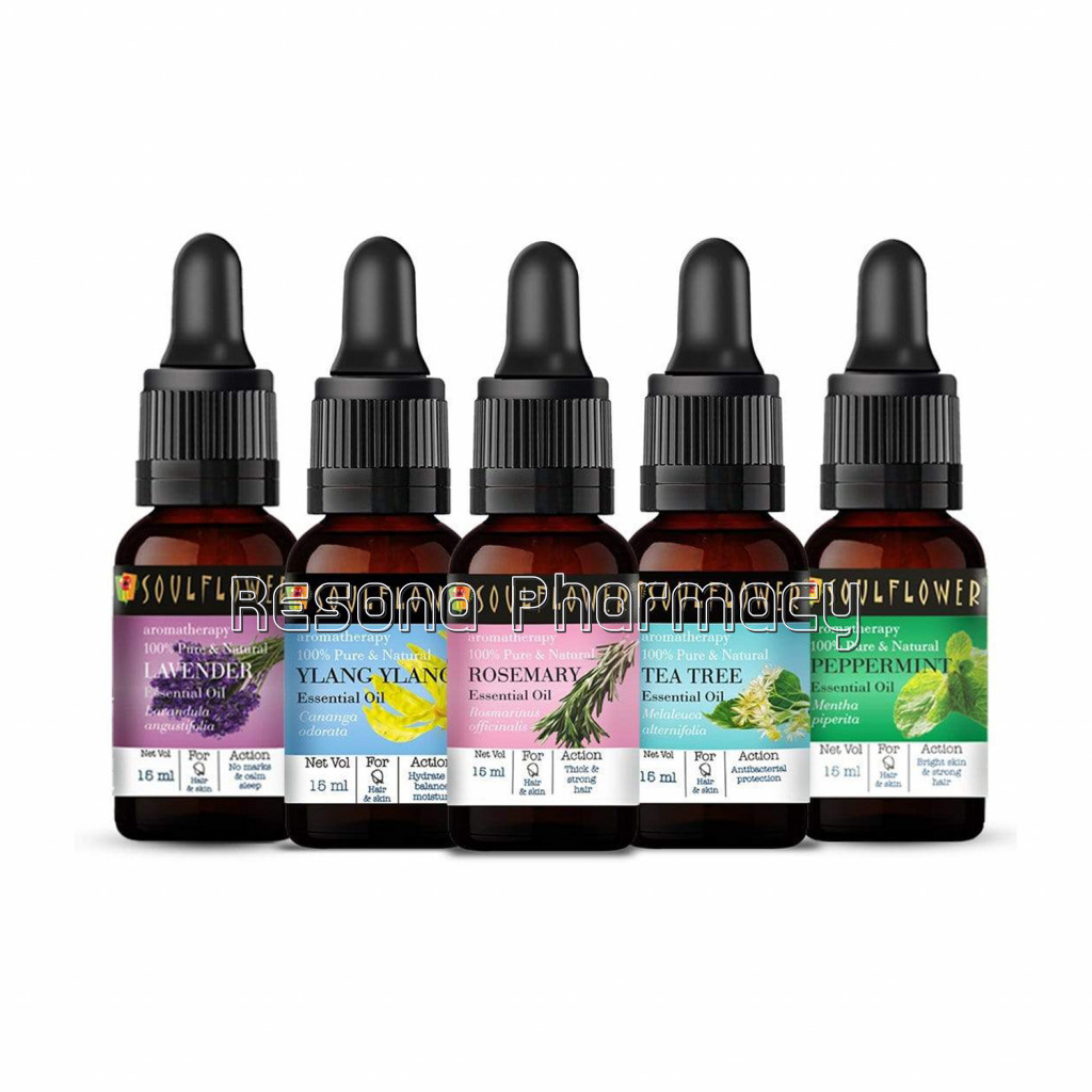 Soulflower Bestseller Essential Oils Set, Pack Of 5 (15Ml Each With Dropper) With Free Applicator Set