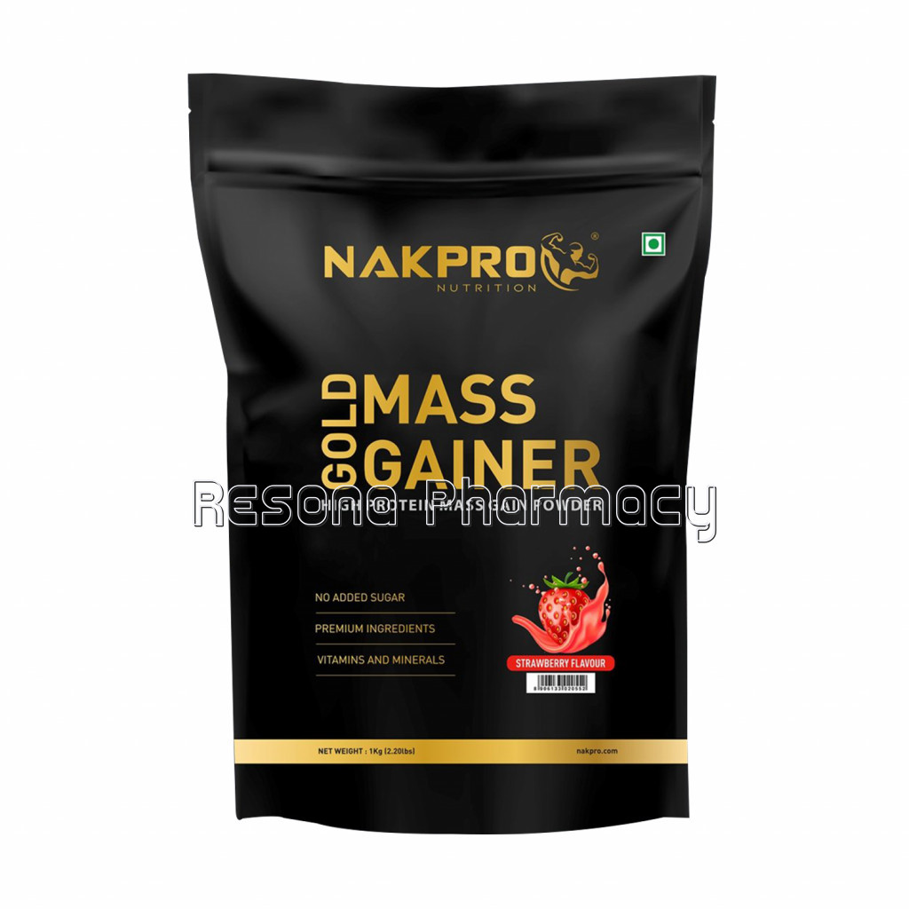 Nakpro Gold Mass Gainer Strawberry 1Kg