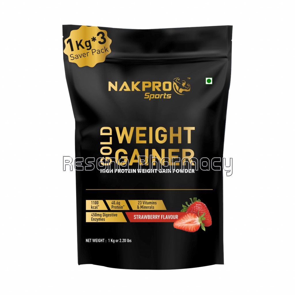 Nakpro Gold Weight Gainer Strawberry 3Kg