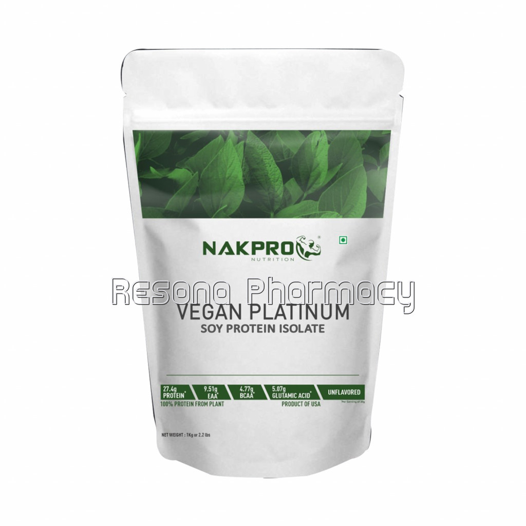 Nakpro Nutrition Vegan Platinum Soy Protein Isolate Unflavored 1Kg