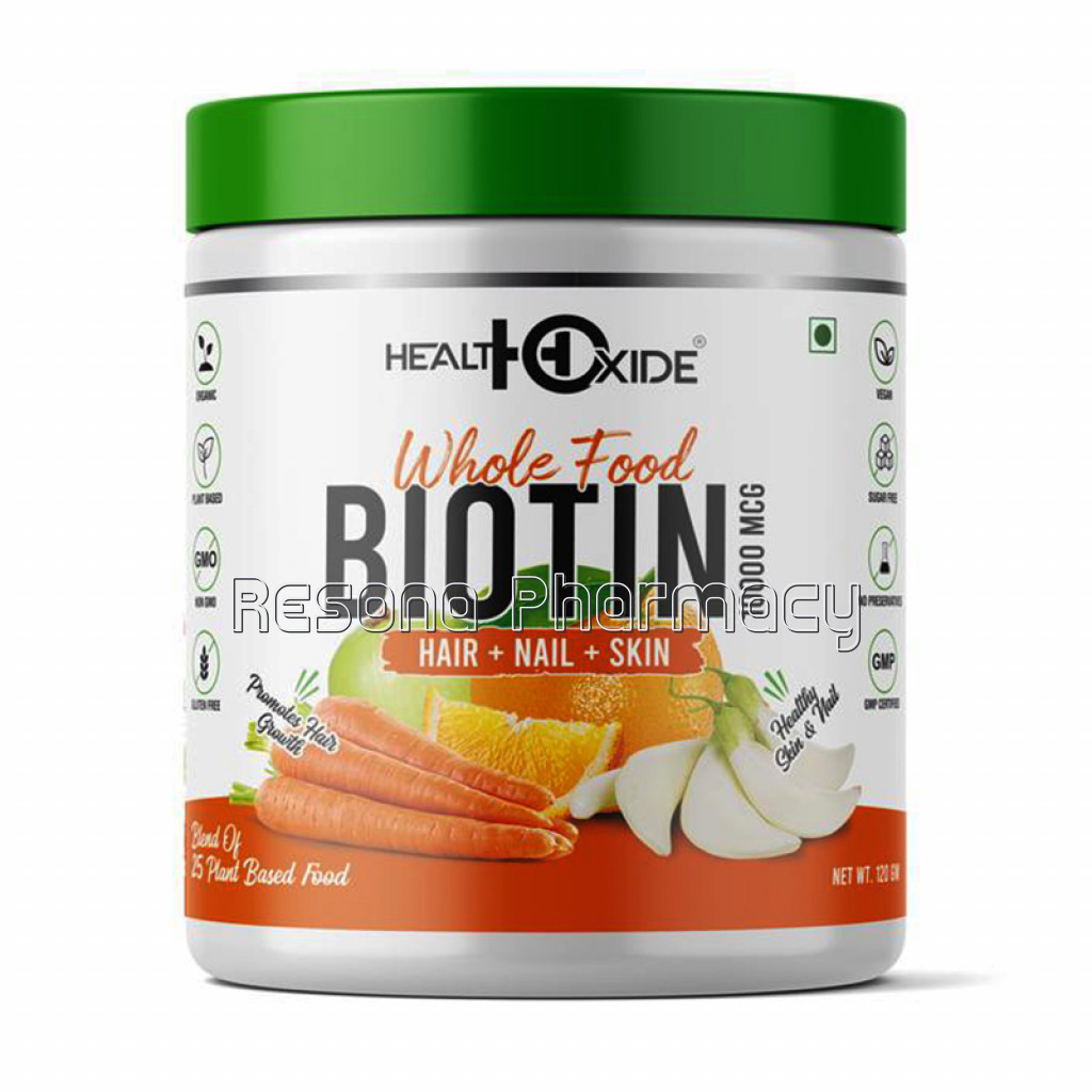 Healthoxide Whole Food Biotin For Healthy Hair, Nail, Skin,120G