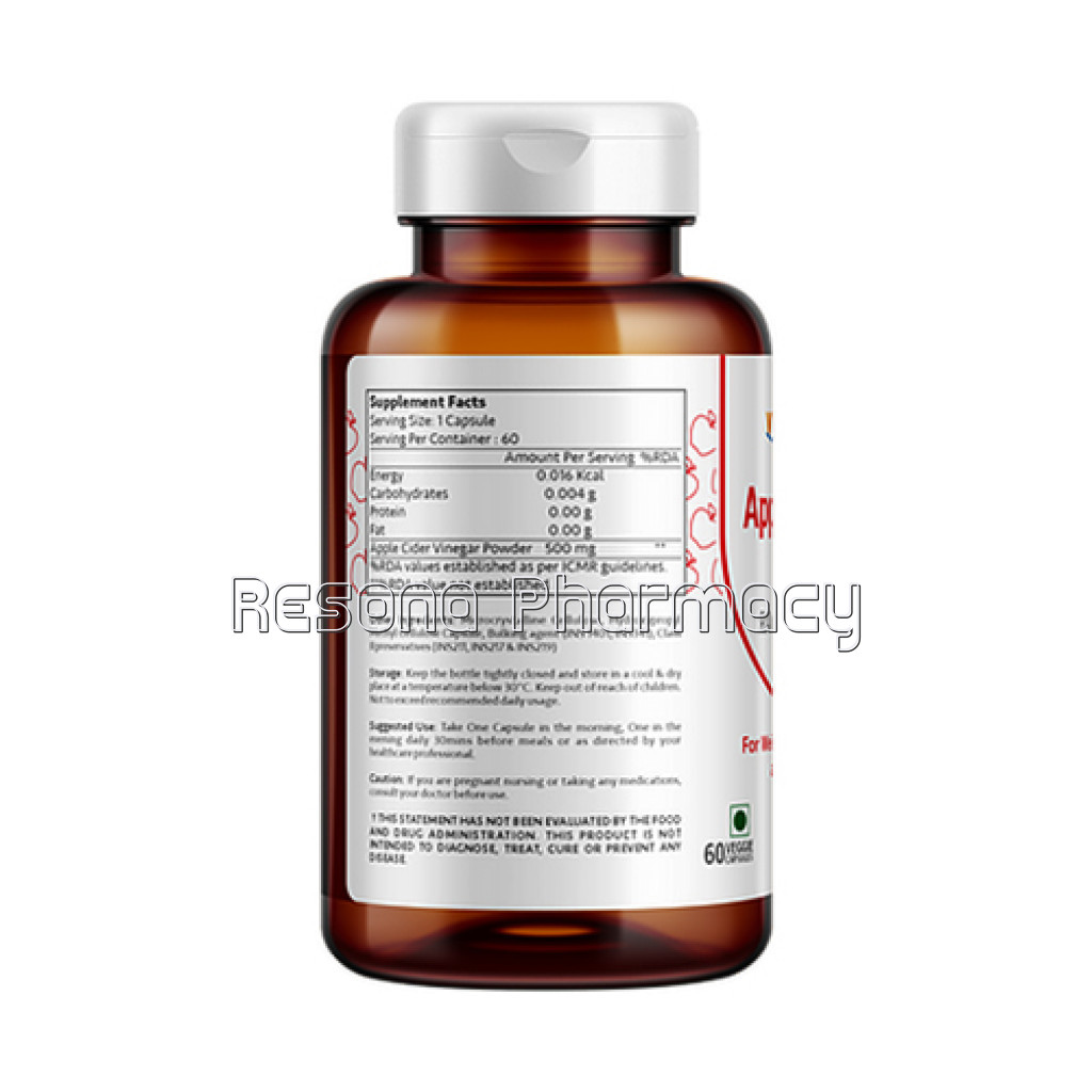 Apple Cider Vinegar Capsules | 60 Veg. Capsules Pack Of 1