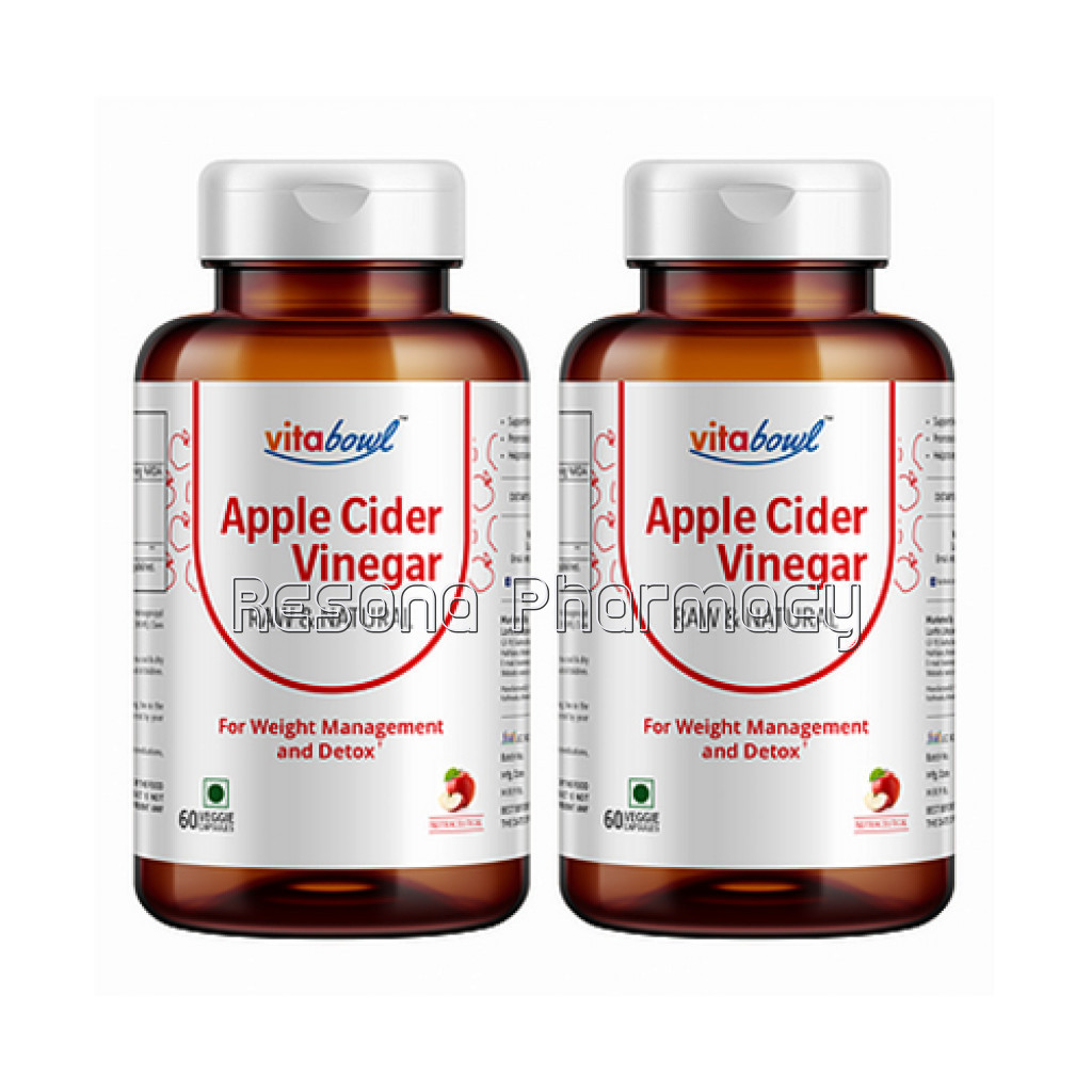 Apple Cider Vinegar Capsules | 60 Veg. Capsules Pack Of 2