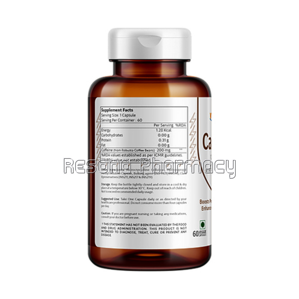 Caffeine (From Robusta Coffee Beans) Capsules | 60 Veg. Capsules