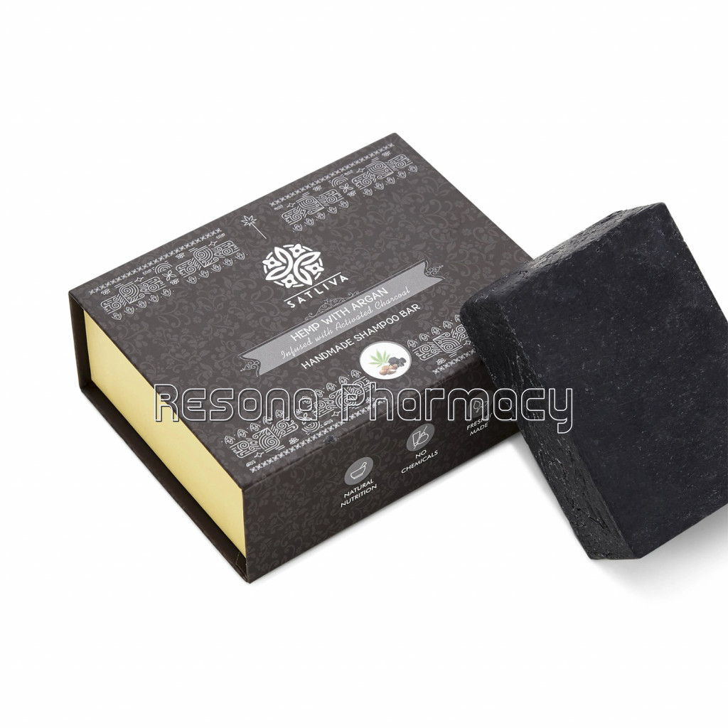 Hemp With Argan And Activated Charcoal Shampoo Bar   Strengthens Hair Follicles, Removes Impurities and Absorbs Excess Oil Pack Of 1
