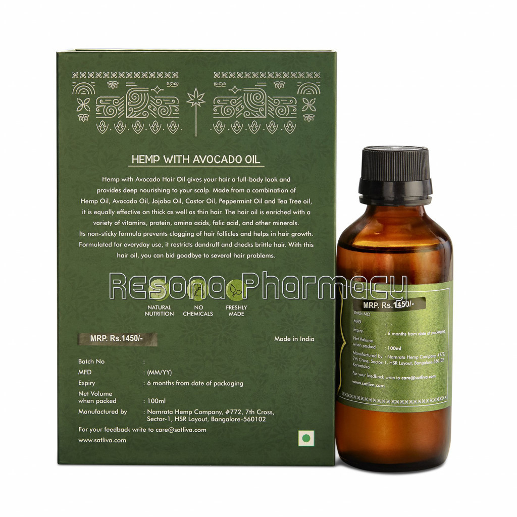 Hemp With Avocado Hair Oil   Controls Hair Fall, Helps In Hair Thickening and Treats Dandruff