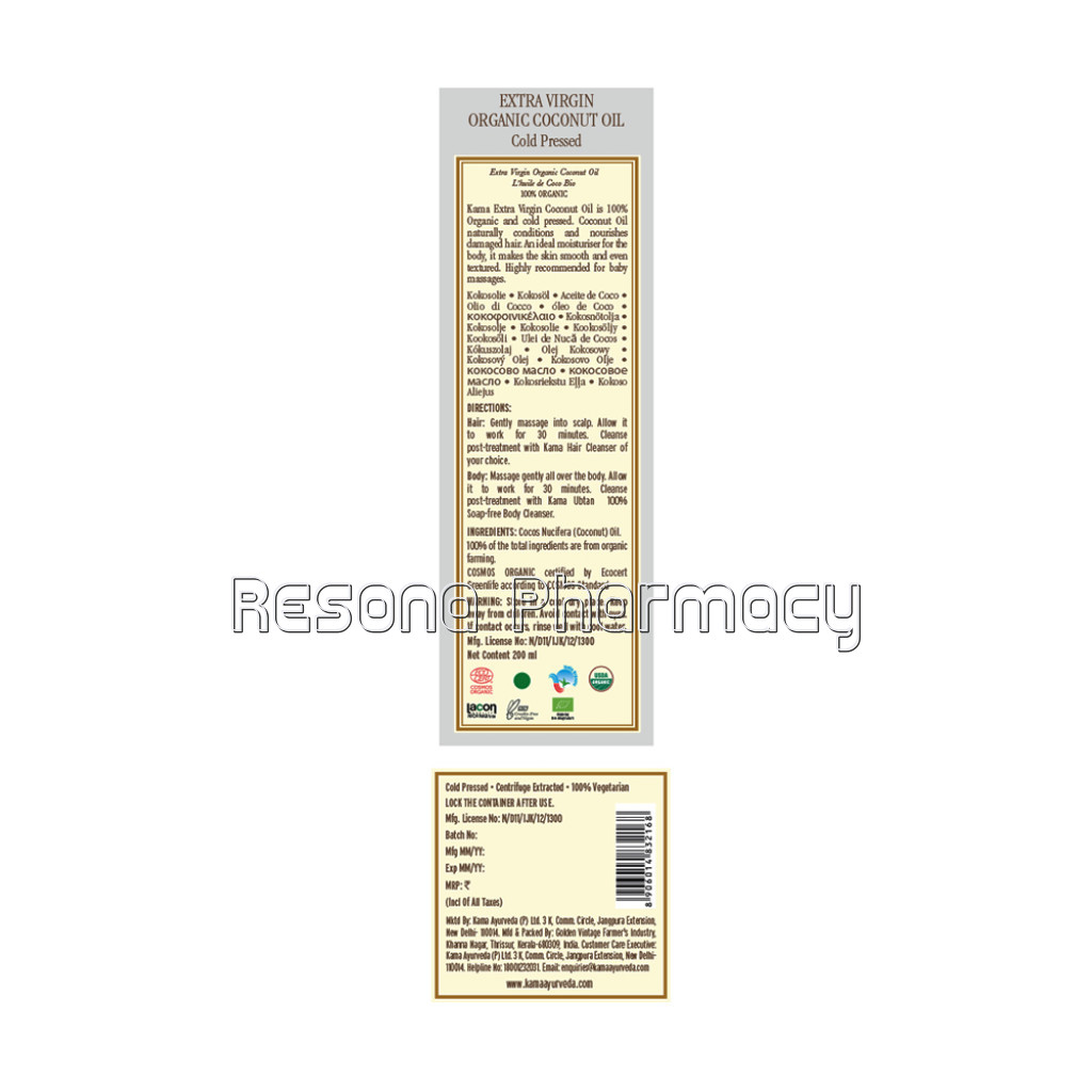 Extra Virgin Organic Coconut Oil 200Ml