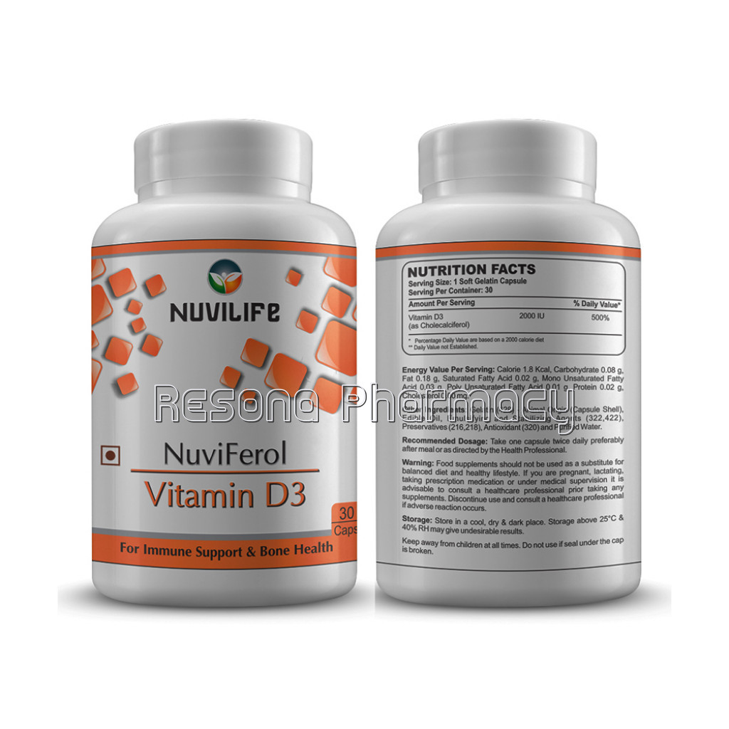 Nuvilife Vitamin D3, 30 Softgels
