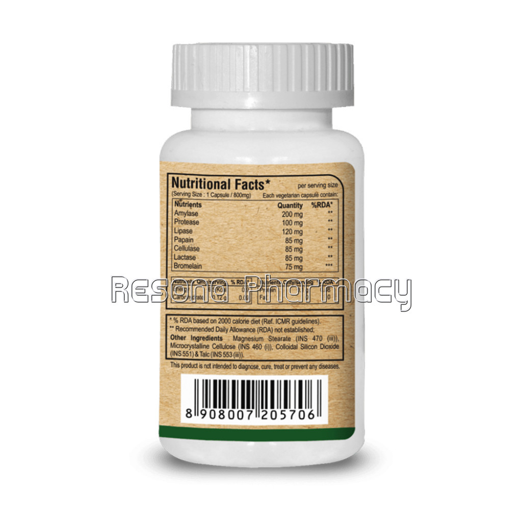 Digestive Enzymes Superior Bioavailability To Support Digestion And Better Absorption Of Food   60 Capsules