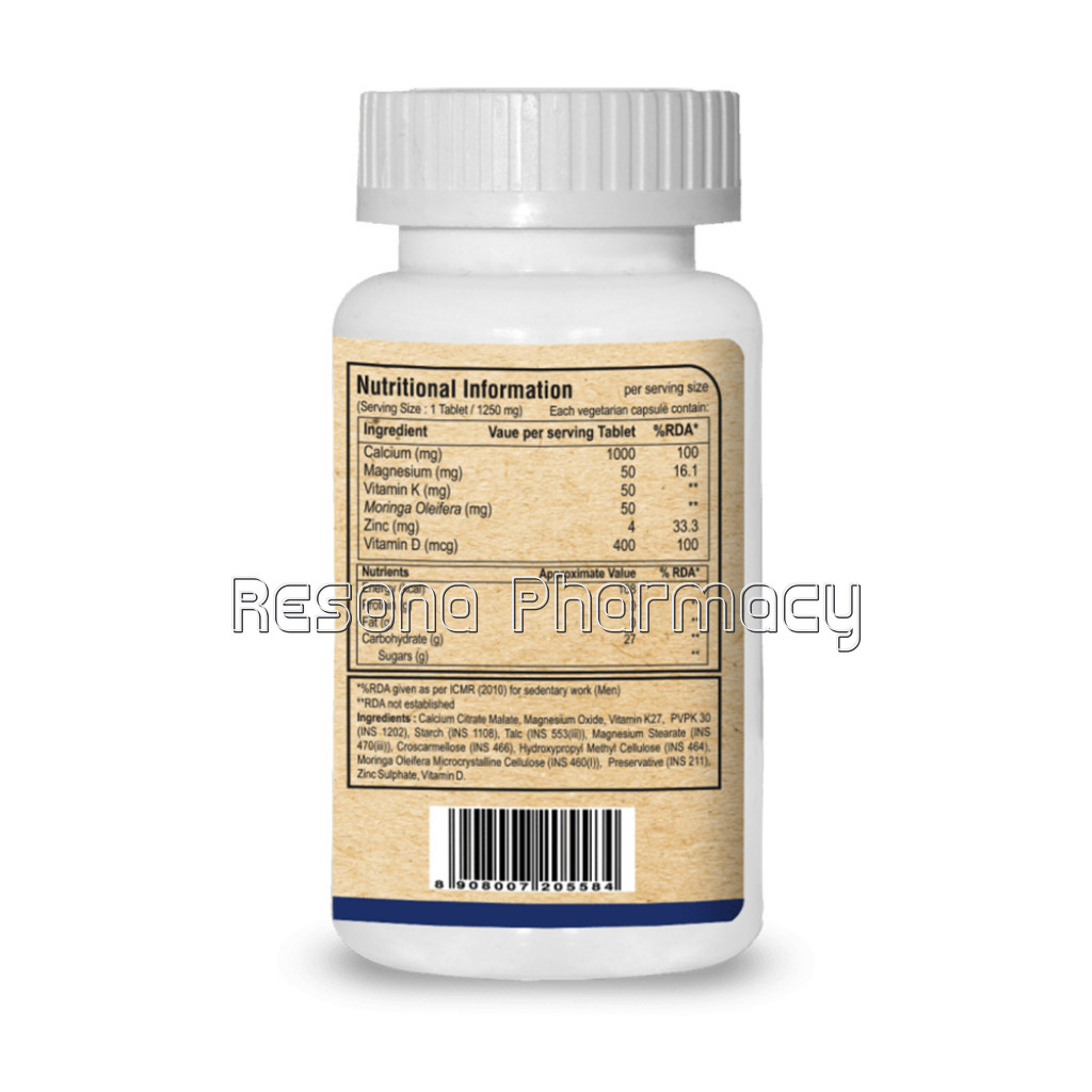 Ultra Calcium Citrate Enhanced Formula For Bone Health With Vitamin D. Zinc and Magnesium   90 Veg Tablets