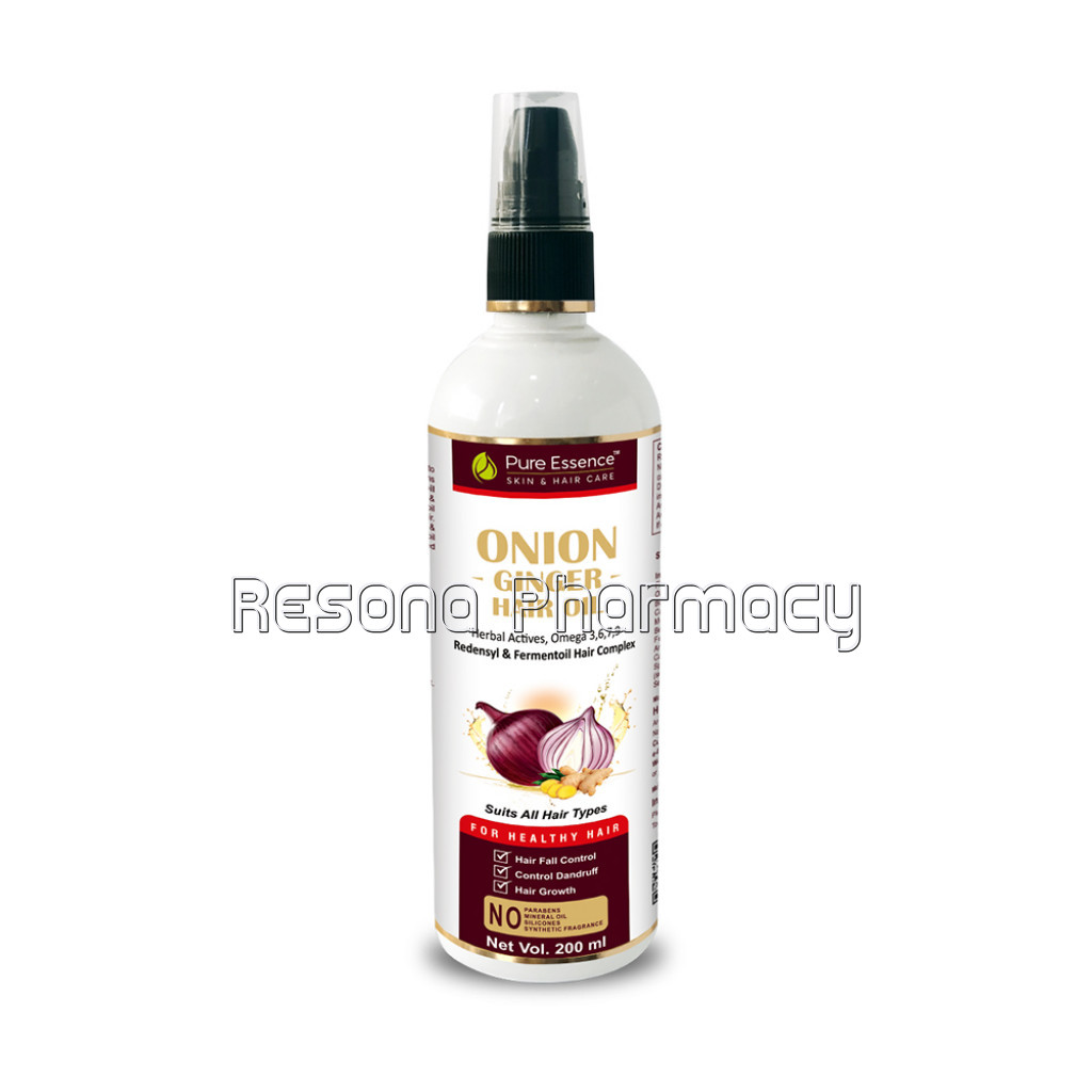 Pure Essence Onion Ginger Hair Oil – Formulated With NaNaturalIngredients Without Parabenes And Synthetic Fragrances – For Healthy Hair (200 Ml)