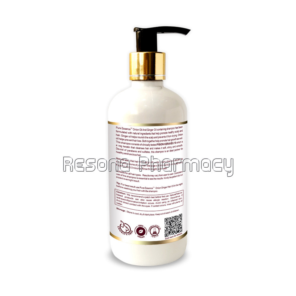 Pure Essence Onion Ginger Shampoo– Formulated With NaNaturalIngredients – Healthy Scalp And Hair (250 Ml)