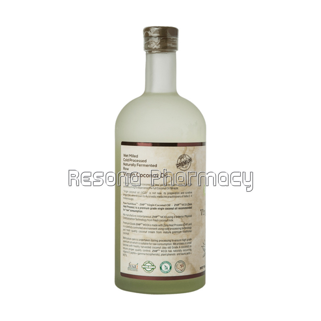 Coconut Oil Raw Cold Pressed Extra Virgin   500Ml Glass Bottle