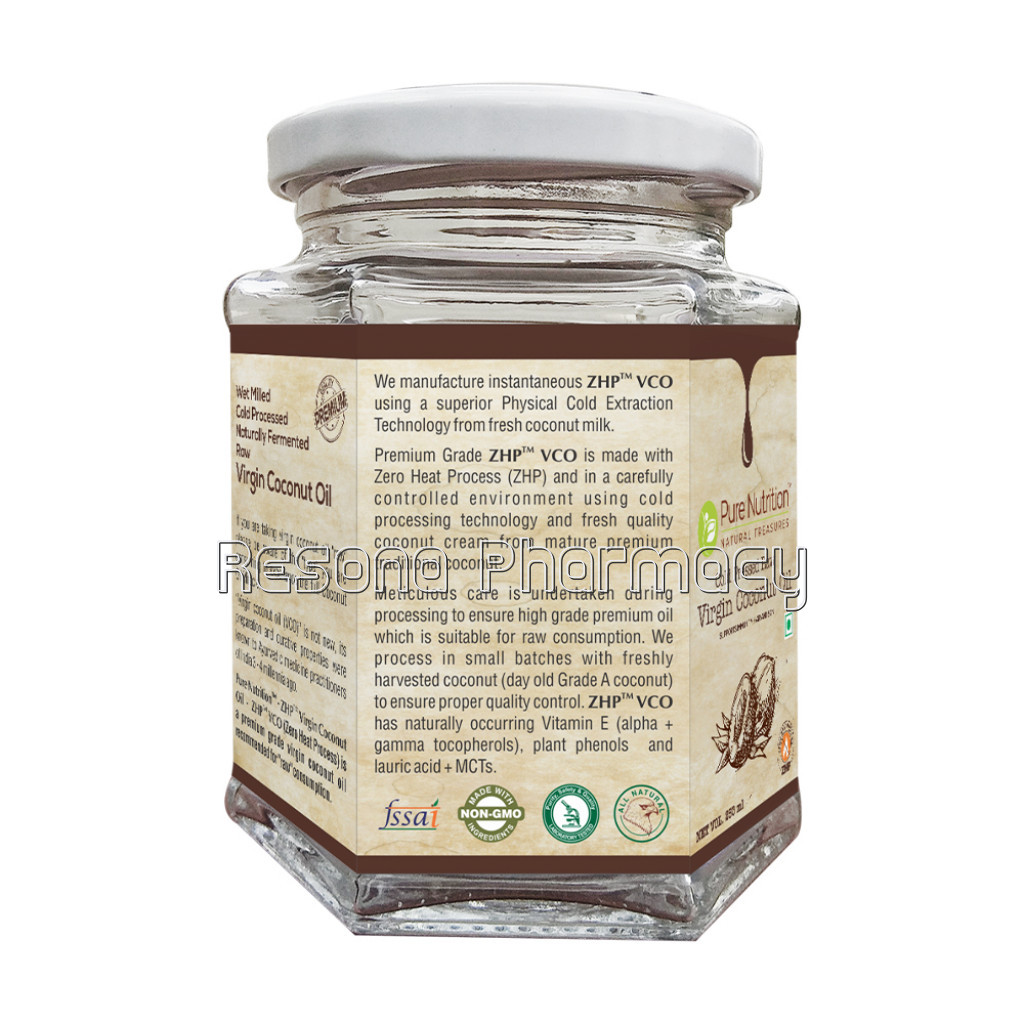 Coconut Oil Extra Virgin; Raw Cold Pressed   250 Ml Glass Bottle | Hair; Skin; Massage and 100% Edible