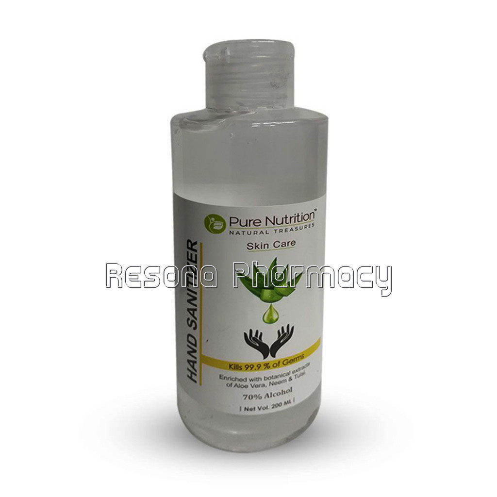 Alcohol Based Hand Sanitizer Enriched With Botanical Extracts Of Aloe Vera; Neem And Tulsi; 200Ml