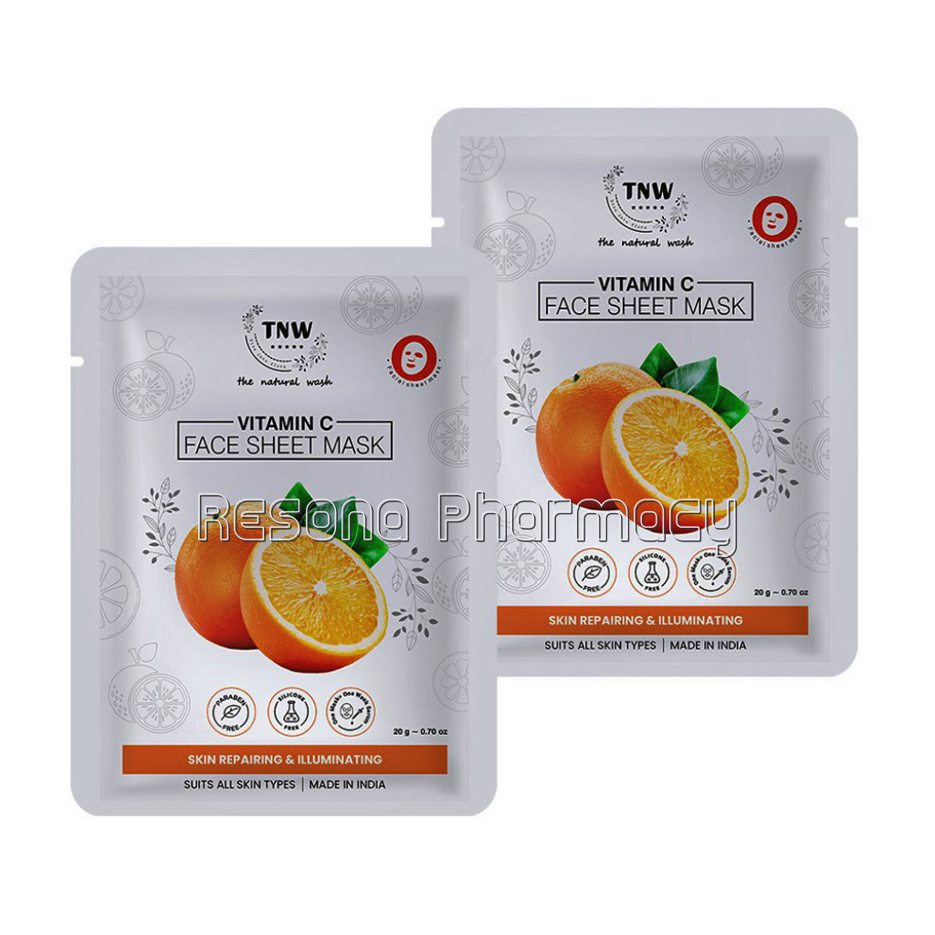 Vitamin C Face Sheet Mask  Skin Repairing and Illuminating Pack Of 2