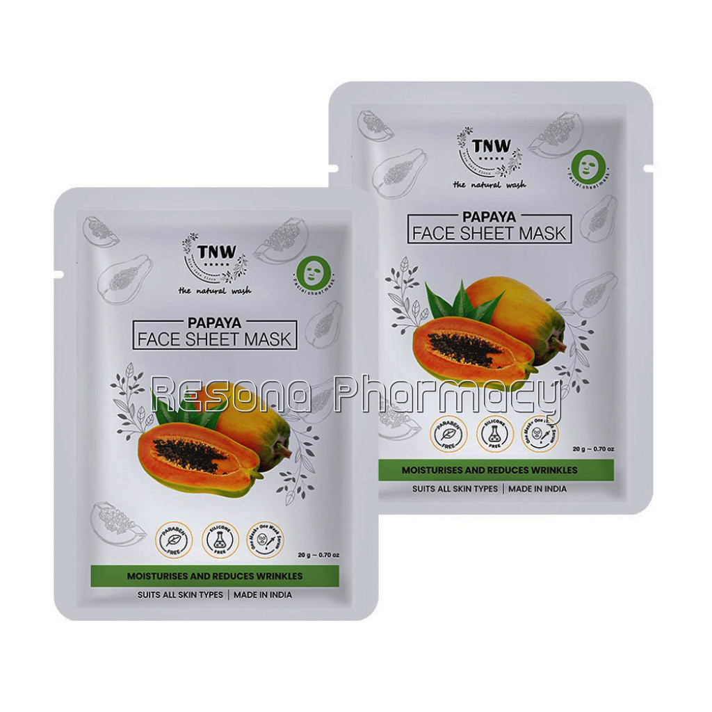 Papaya Face Sheet Mask For Moisturized And Firm Skin (Paraben Free) Pack Of 2