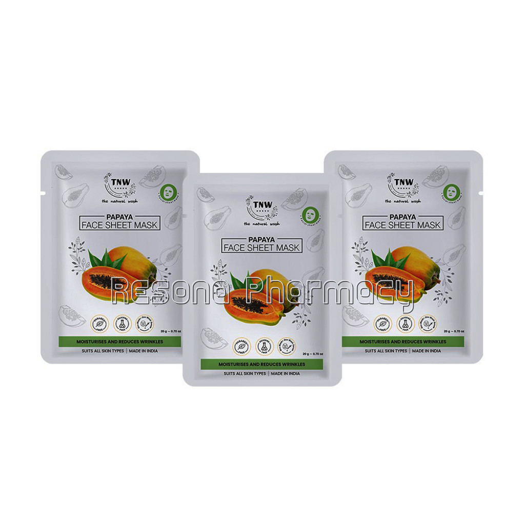 Papaya Face Sheet Mask For Moisturized And Firm Skin (Paraben Free) Pack Of 3