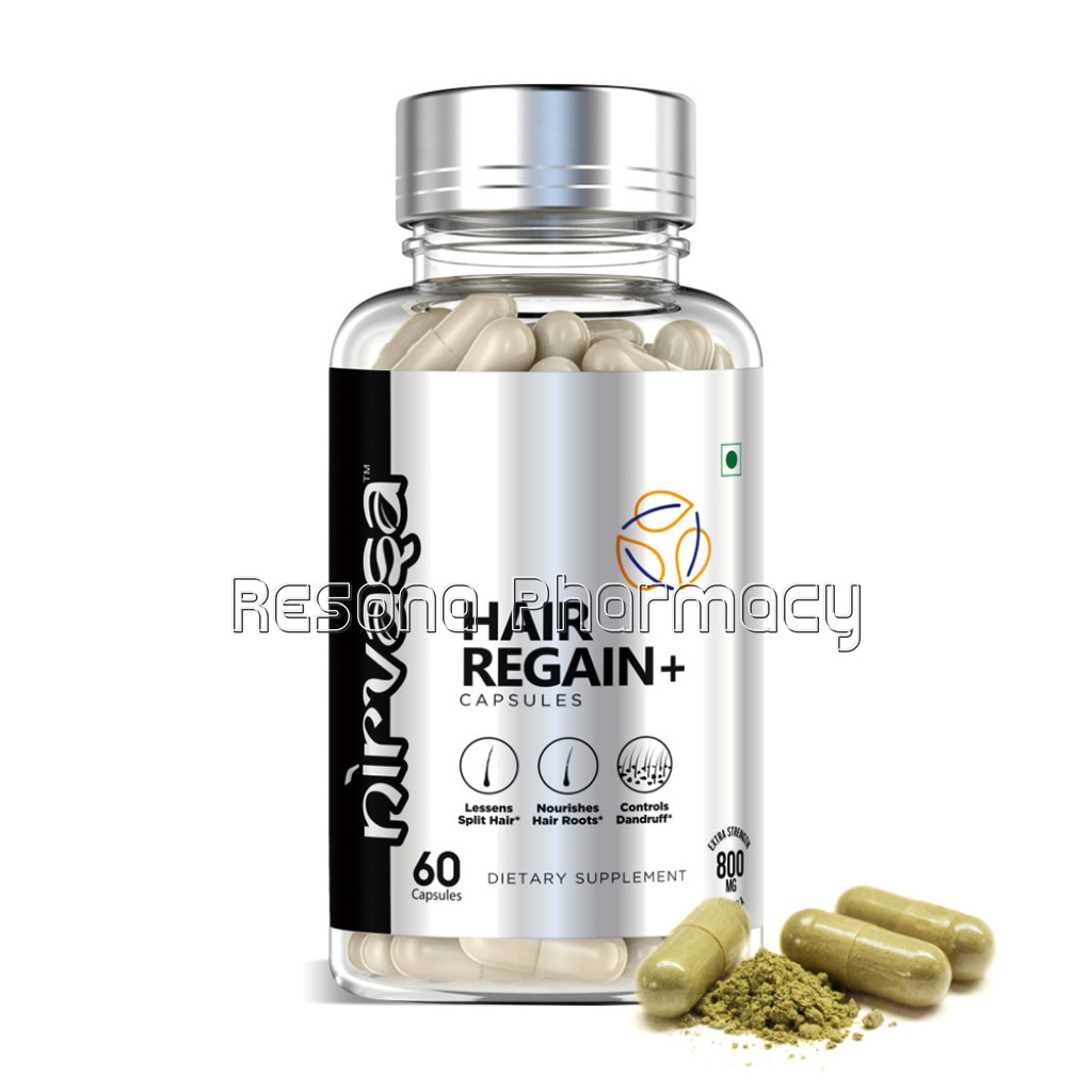 Nirvasa Hair Regain Plus Herbal Hair Supplements – 60 Capsules