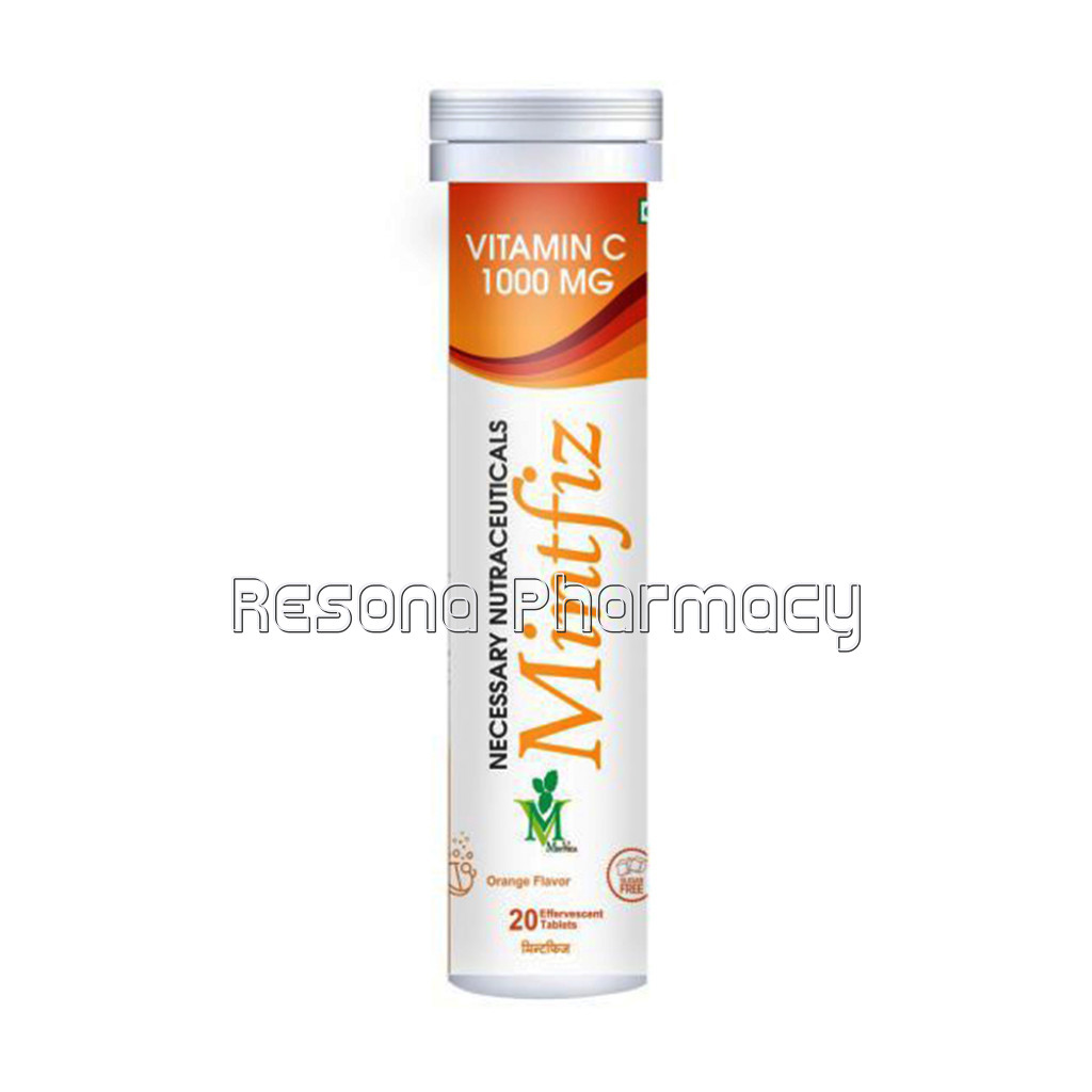 Mint Veda Mintfiz (Vitamin C) 1000 Mg Immunity | Antioxidant | Skincare 20 Vegetarian Effervescent Tablets With Orange Flavour