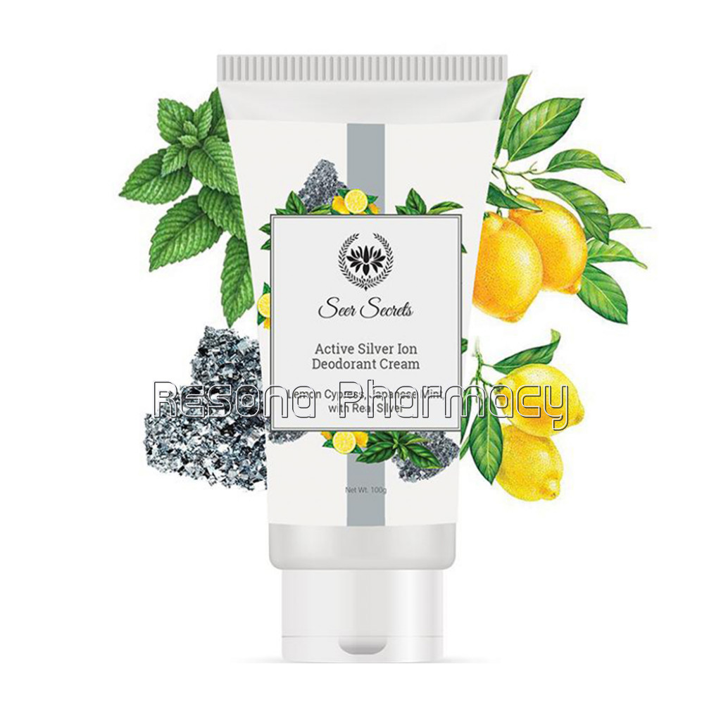 Lemon Cypress Japanese Mint Active Silver Ion Deodorant Cream Tube  For Bacterial Control