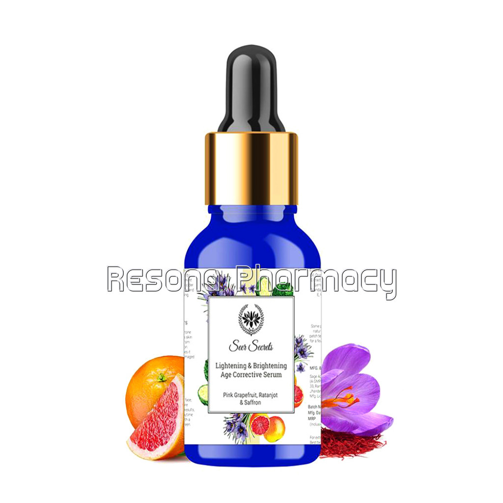 Pink Grapefruit, Ratanjot and Saffron Lightening and Brightening Age Corrective Serum  For Pigmentation
