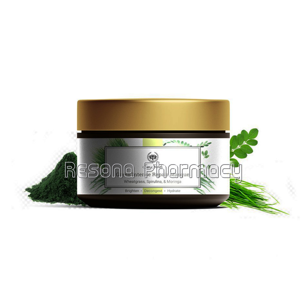 Wheatgrass, Spirulina and Moringa Green Intense Repair Masque  For Detoxification and Treatment Of Dark Circles