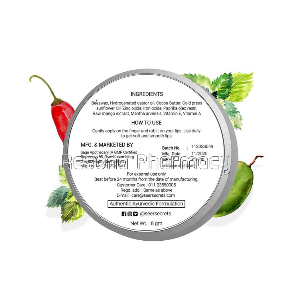 Raw Mango, Paprika and Mint Lip Plumper   For Chapped Lips