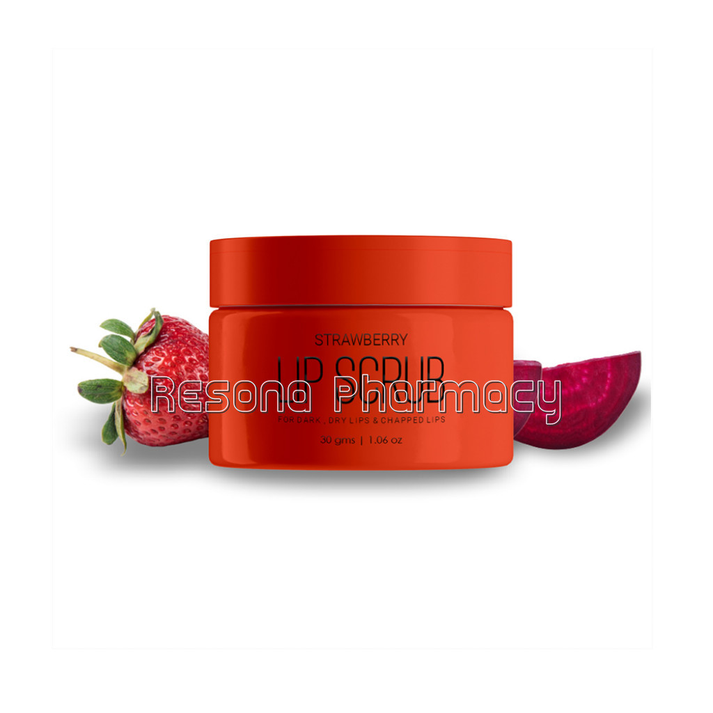 Strawberry Lip Scrub For Dry, Chapped, Dark and Damaged Lips